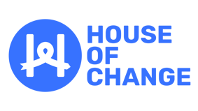House of Change - Full logo - blue - white H-4